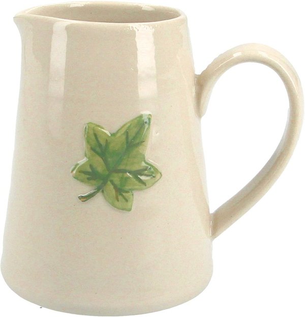 Gisela Graham Stoneware Mini Green Ivy Leaf Jug