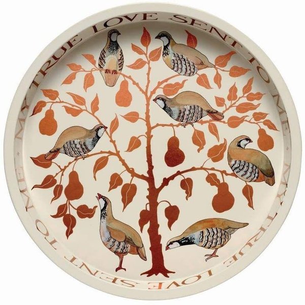Emma Bridgewater Partridge In A Pear Tree Round Tin Tray